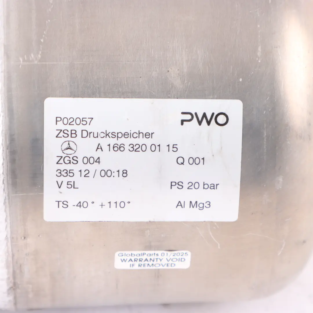 Mercedes GLE W166 Suspensión De Aire Depósito De Presión - SKU A1663200115 - Número de pieza A1663200115