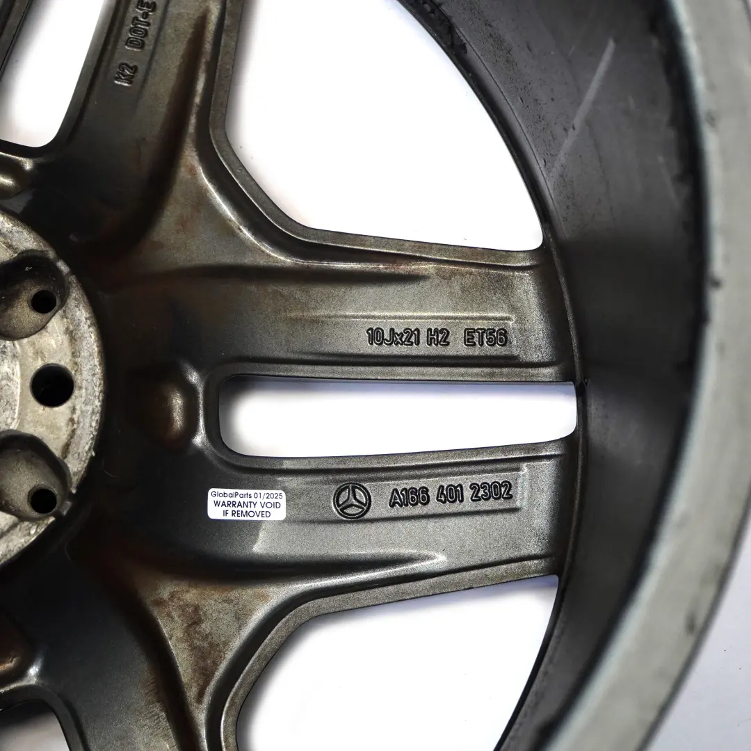Alloy Wheel Rim 21" Double Spoke 10J ET56 to Mercedes ML W166 AMG Black with Part number A1664012302 Mercedes ML W166 AMG Black Alloy Wheel Rim 21" Double Spoke 10J ET56 - SKU A1664012302-3 - Part number A1664012302