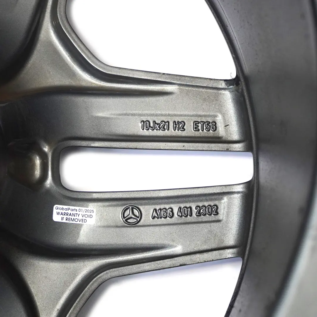 Alloy Wheel Rim 21" Double Spoke 10J ET56 to Mercedes ML W166 AMG Black with Part number A1664012302 Mercedes ML W166 AMG Black Alloy Wheel Rim 21" Double Spoke 10J ET56 - SKU A1664012302-4 - Part number A1664012302