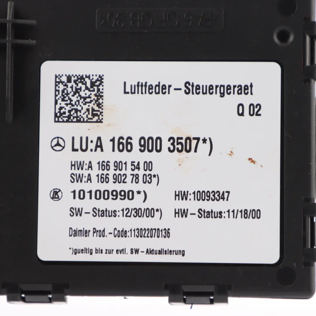 Mercedes W166 Air Suspension Control Unit Module ECU - SKU A1669003507 - Part number A1669003507