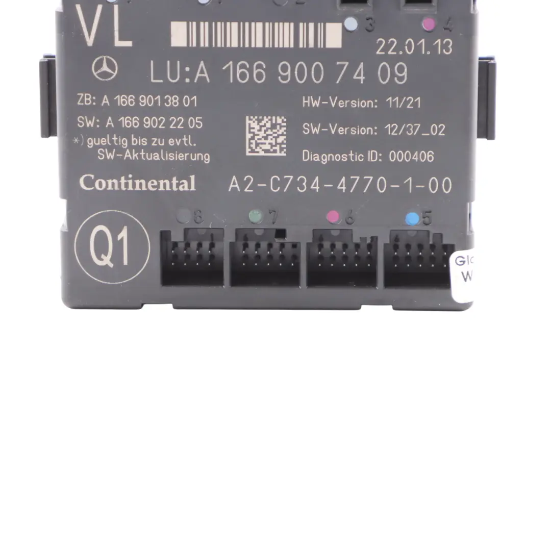 Modulo Controllo Porta Anteriore Sinistra per Mercedes GLE W166 con numero di parte A1669007409 Mercedes GLE W166 Modulo Controllo Porta Anteriore Sinistra - SKU A1669007409 - Numero di parte A1669007409