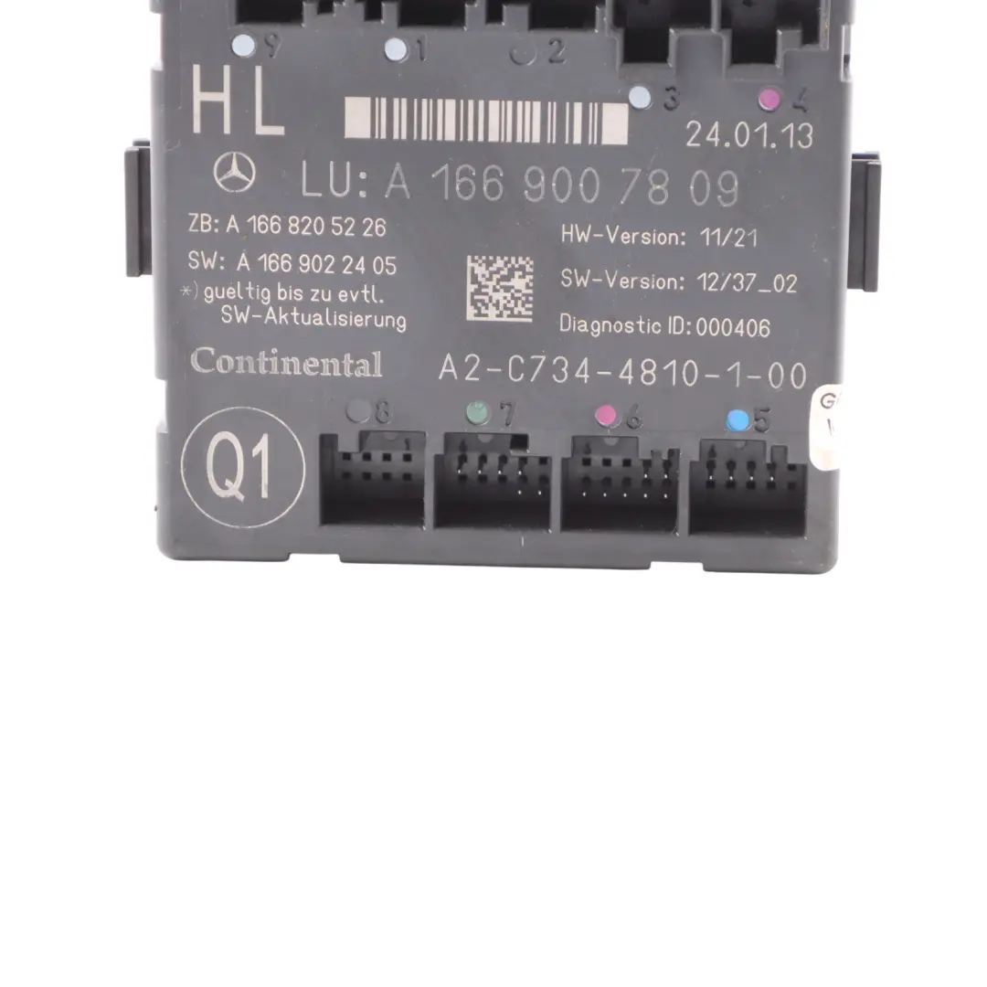 Mercedes GLE W166 Hintertür Verkabelung Steuermodul Links ECU - SKU A1669007809 - Teilenummer A1669007809