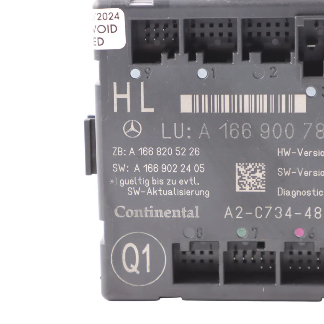 Mercedes GLE W166 Hintertür Verkabelung Steuermodul Links ECU - SKU A1669007809 - Teilenummer A1669007809