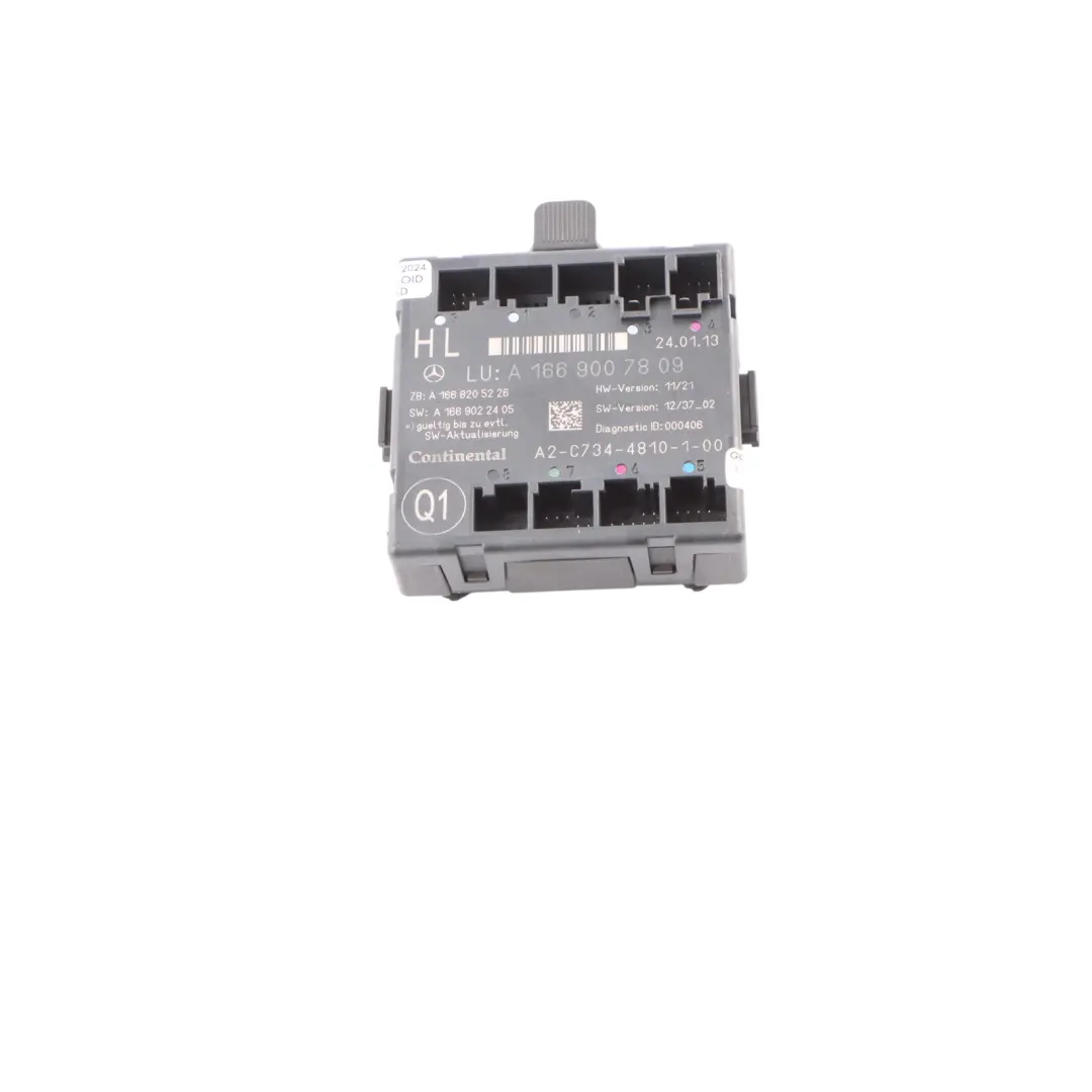 Module Contrôle Câblage Porte Arrière Gauche pour Mercedes GLE W166 à propos du numéro de pièce A1669007809 Mercedes GLE W166 Module Contrôle Câblage Porte Arrière Gauche - SKU A1669007809 - Numéro de pièce A1669007809