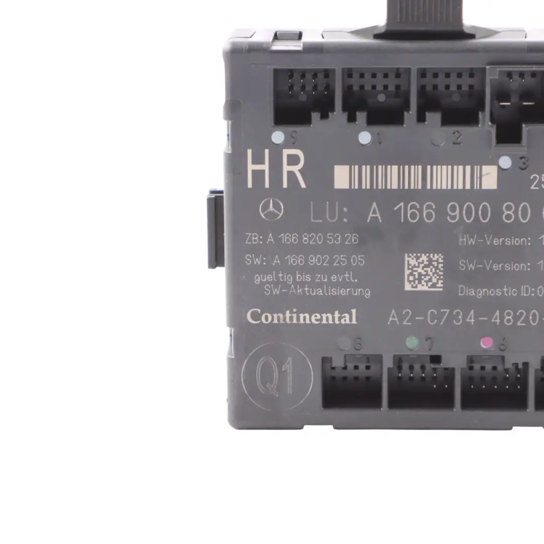 Módulo control cableado puerta trasera derecha ECU para Mercedes GLE W166 con número de pieza A1669008009 Mercedes GLE W166 Módulo control cableado puerta trasera derecha ECU - SKU A1669008009 - Número de pieza A1669008009