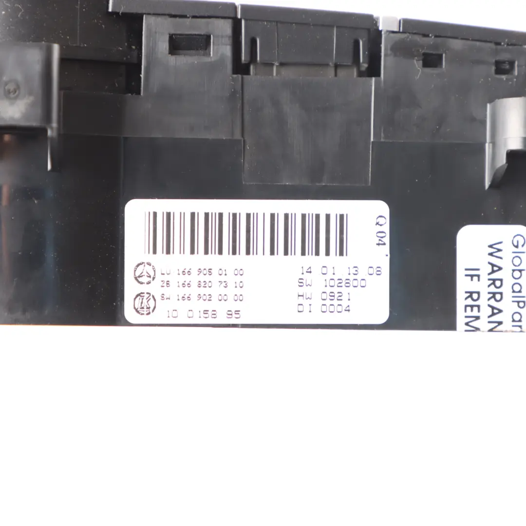 Mercedes GLE W166 Rear Seat Heater Control Unit Switch Panel - SKU A1669050100 - Part number A1669050100