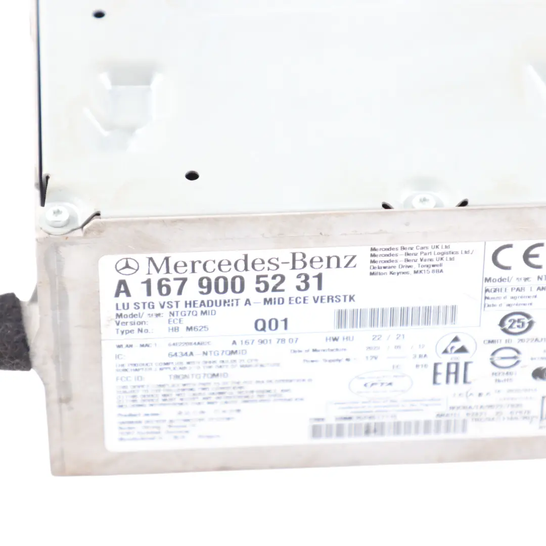 W167 W177 Radio Stereo Nav Navigation Head Unit High to Mercedes with Part number A1679005231 Mercedes W167 W177 Radio Stereo Nav Navigation Head Unit High - SKU A1679005231 - Part number A1679005231