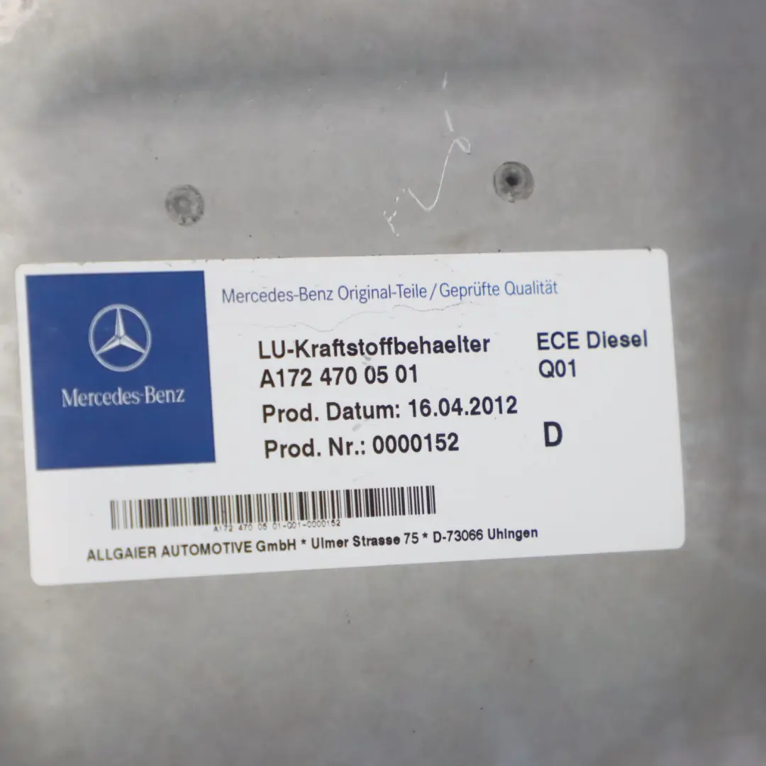 Complete Fuel Unit OM651 to Mercedes SLK R172 Fuel Tank Diesel with Part number A1724700301 Mercedes SLK R172 Fuel Tank Diesel Complete Fuel Unit OM651 - SKU A1724700301 - Part number A1724700301