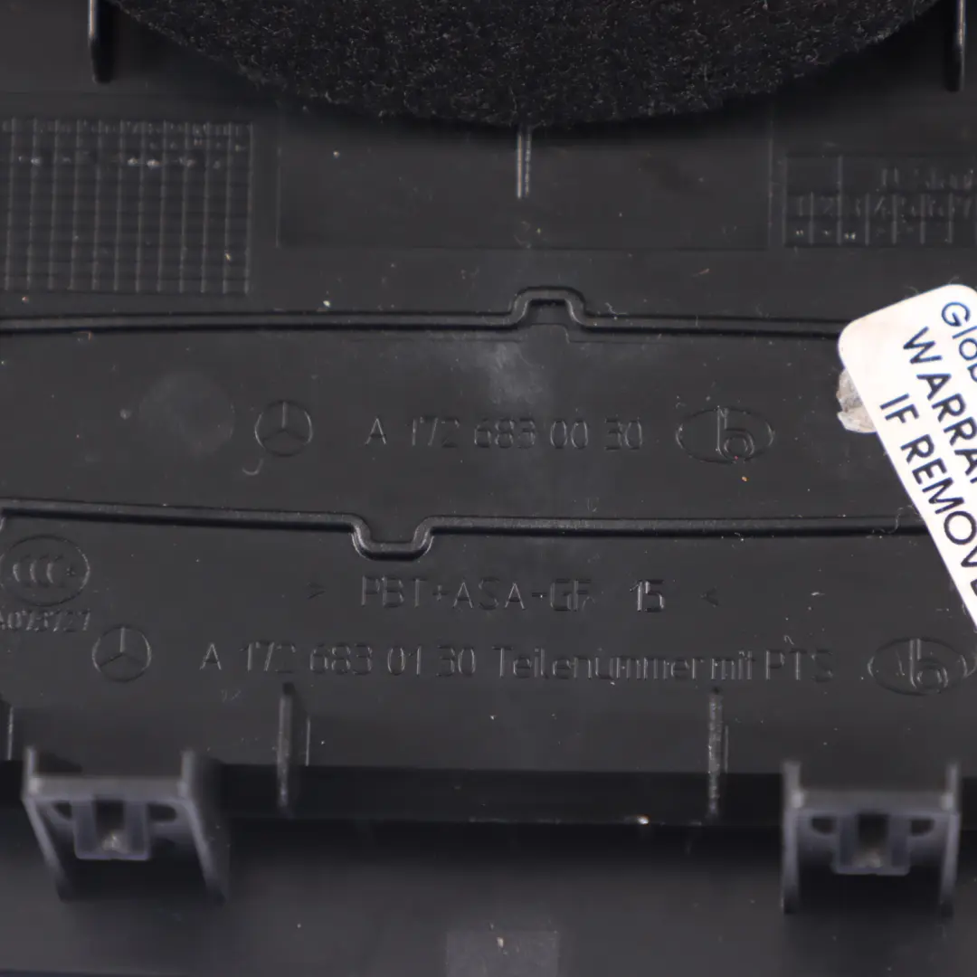 Heckablage Harman Lautsprecherabdeckung Gitter schwarz für Mercedes R172 mit Teilenummer A1726830030 Mercedes R172 Heckablage Harman Lautsprecherabdeckung Gitter schwarz - SKU A1726830030 - Teilenummer A1726830030