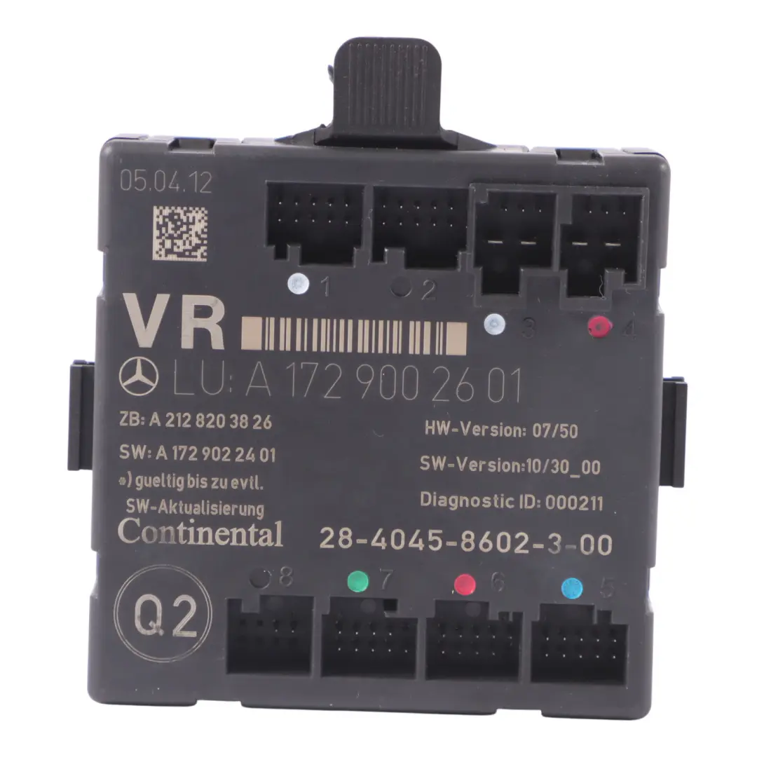 Module de commande de porte avant droit pour Mercedes SLK R172 à propos du numéro de pièce A1729002601 Mercedes SLK R172 Module de commande de porte avant droit - SKU A1729002601 - Numéro de pièce A1729002601