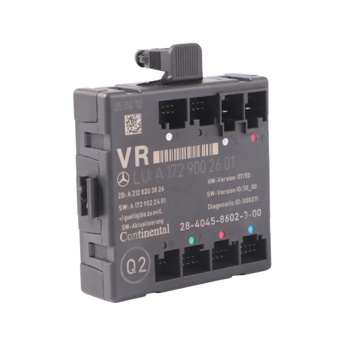 Modulo unità controllo porta anteriore destra per Mercedes SLK R172 con numero di parte A1729002601 Mercedes SLK R172 Modulo unità controllo porta anteriore destra - SKU A1729002601 - Numero di parte A1729002601