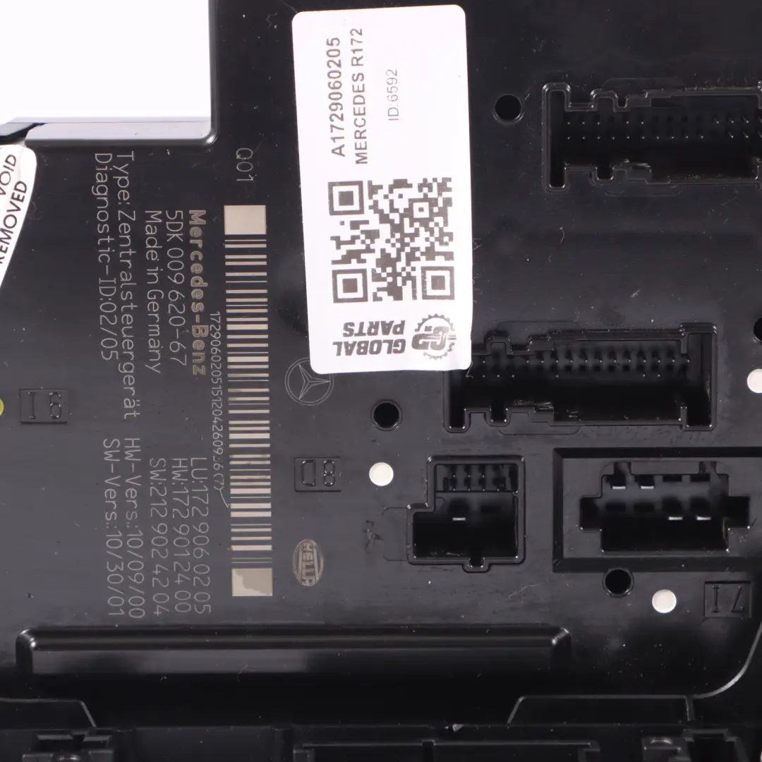 Mercedes SLK R172 Rear SAM Fuse Relay Box Control Unit Module - SKU A1729060205 - Part number A1729060205