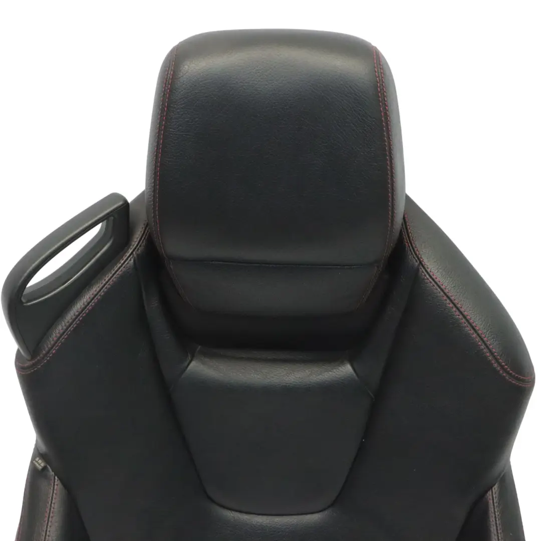 Asiento Respaldo Delantero Derecho Cuero Negro Costura Roja para Mercedes SLK R172 con número de pieza A1729103601 Mercedes SLK R172 Asiento Respaldo Delantero Derecho Cuero Negro Costura Roja - SKU A1729103601 - Número de pieza A1729103601