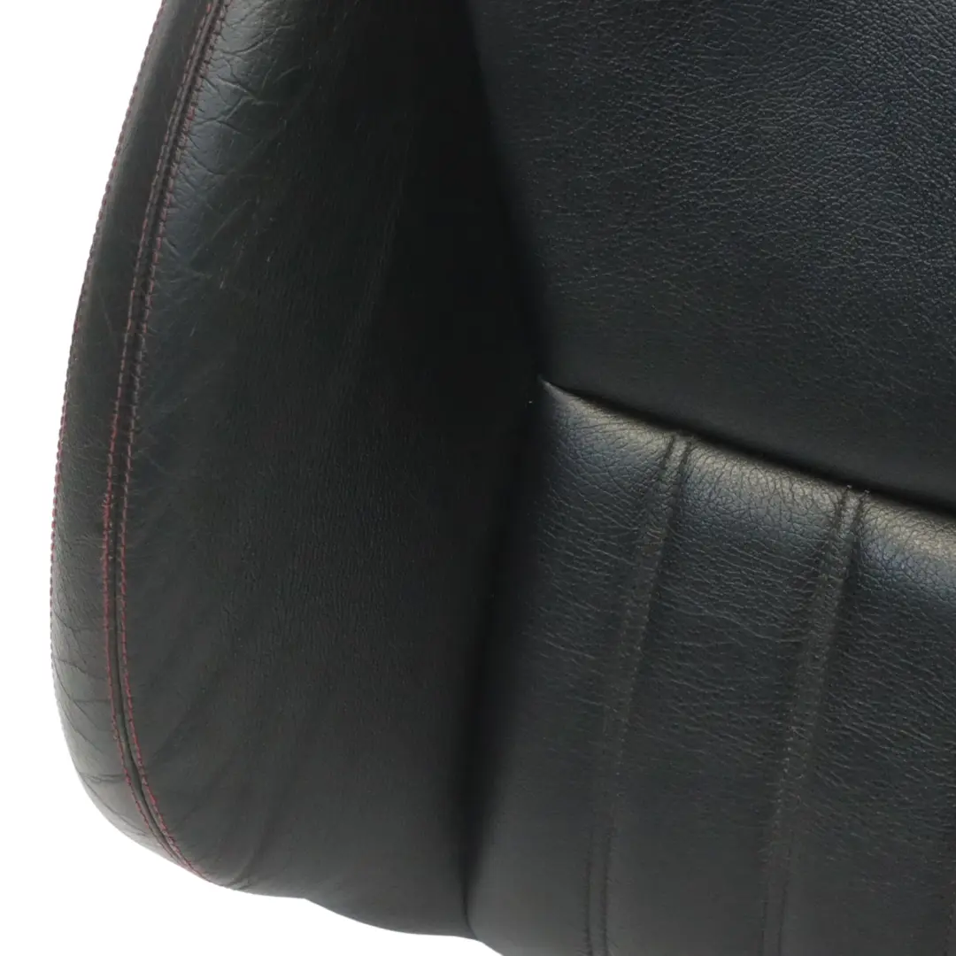 Schienale anteriore destro in pelle nero cuciture rosse per Mercedes SLK R172 con numero di parte A1729103601 Mercedes SLK R172 Schienale anteriore destro in pelle nero cuciture rosse - SKU A1729103601 - Numero di parte A1729103601