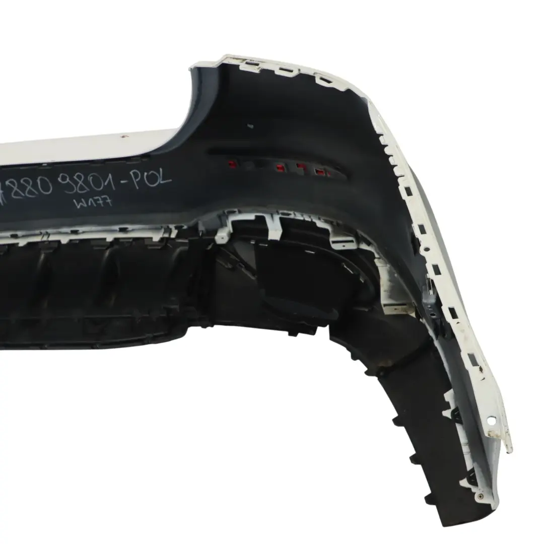 Bumper Rear AMG Trim Panel Covering Polar White - 149 to Mercedes V177 with Part number A1778809801 Mercedes V177 Bumper Rear AMG Trim Panel Covering Polar White - 149 - SKU A1778809801-POL - Part number A1778809801