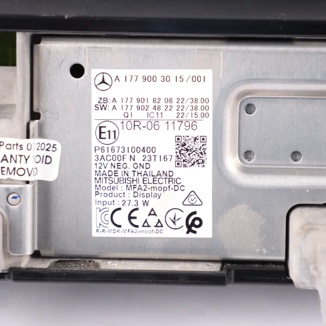 Mercedes W177 A200 Instrument Cluster Digital Dash Screen Automatic - SKU RHD-A1779003015 - Part number A1779003015