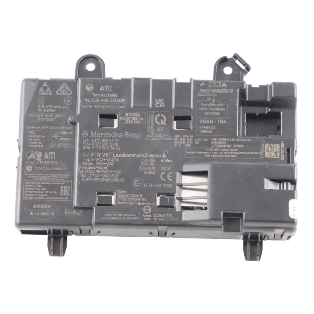 Cargador Inalámbrico Consola Central Módulo Teléfono para Mercedes W177 con número de pieza A1779006715 Mercedes W177 Cargador Inalámbrico Consola Central Módulo Teléfono - SKU A1779006715 - Número de pieza A1779006715