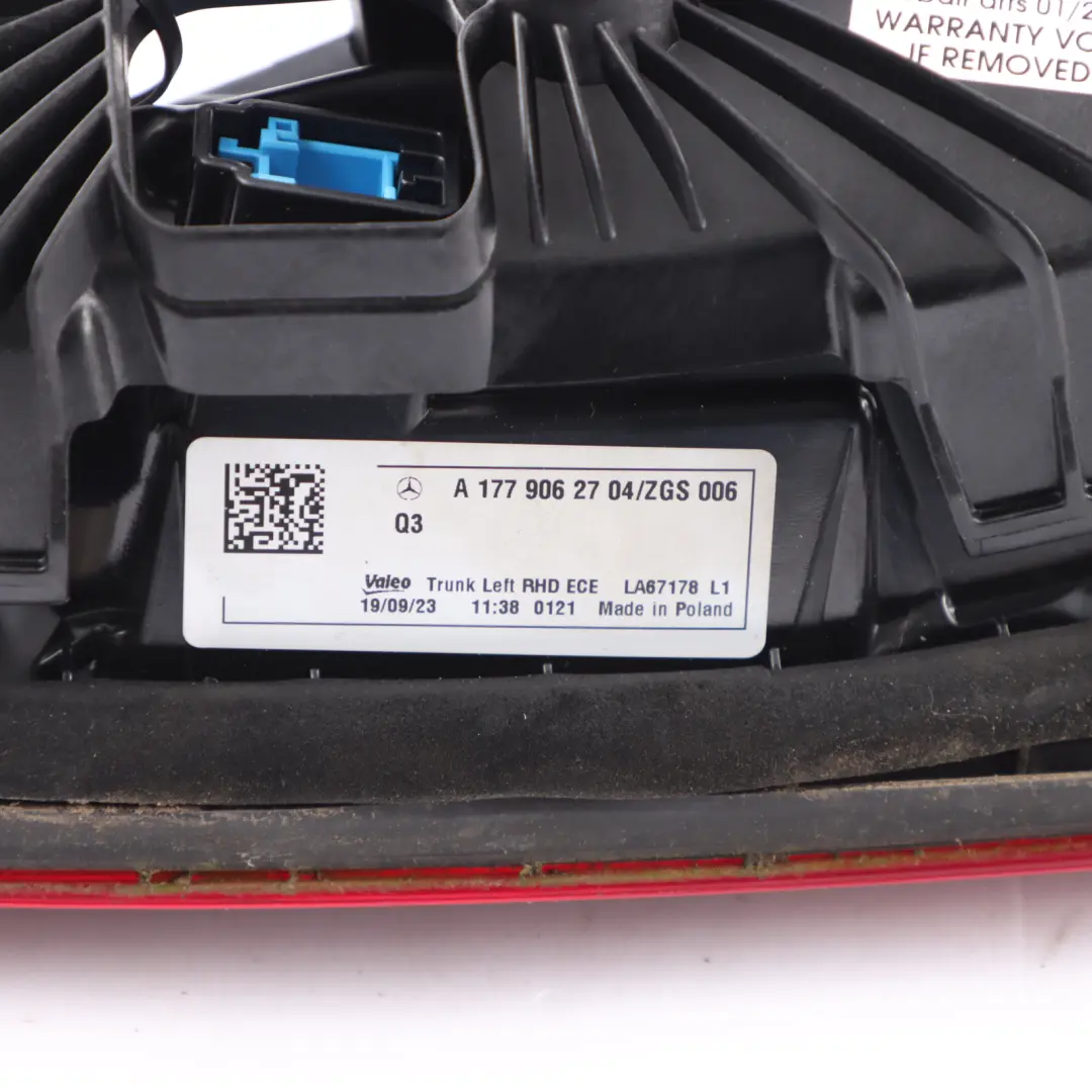 Mercedes W177 Rear Lamp Trunk Boot Tailgate Light Left N/S - SKU A1779062704 - Part number A1779062704