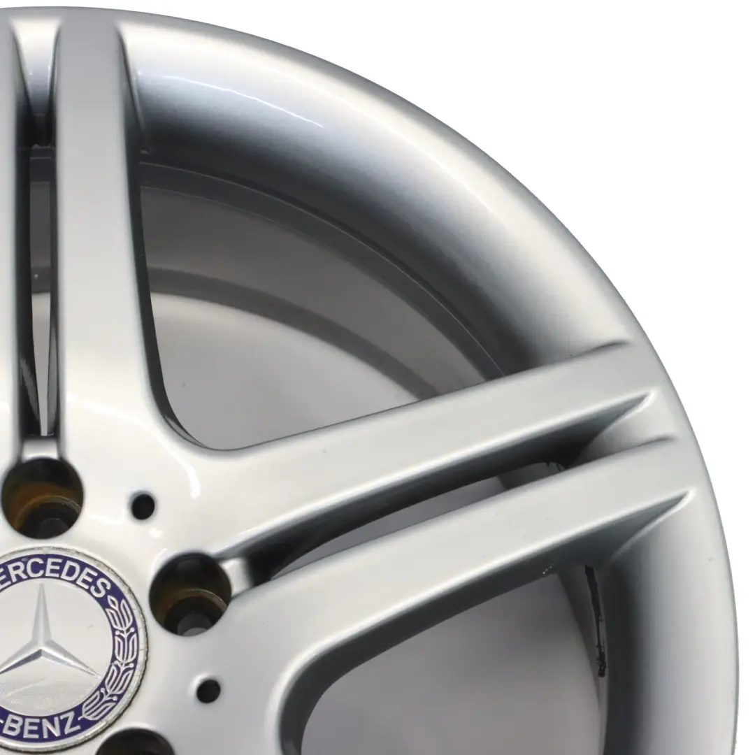 Mercedes W203 Rear Silver Wheel Rim 18" ET:30 8,5J 5-Double Spoke - SKU A2034015602-5 - Part number A2034015602