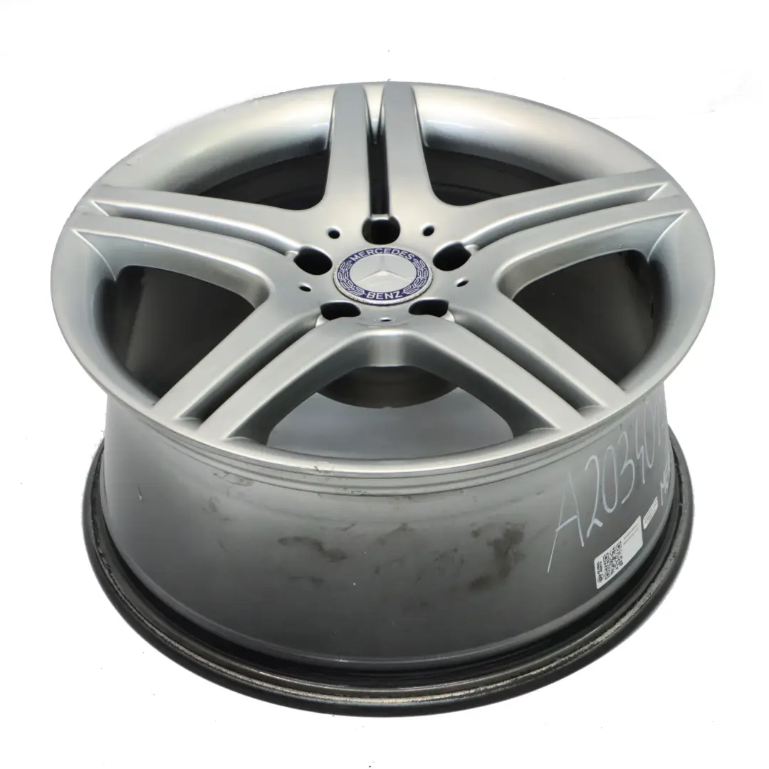Mercedes W203 Rear Silver Wheel Rim 18" ET:30 8,5J 5-Double Spoke - SKU A2034015602-5 - Part number A2034015602