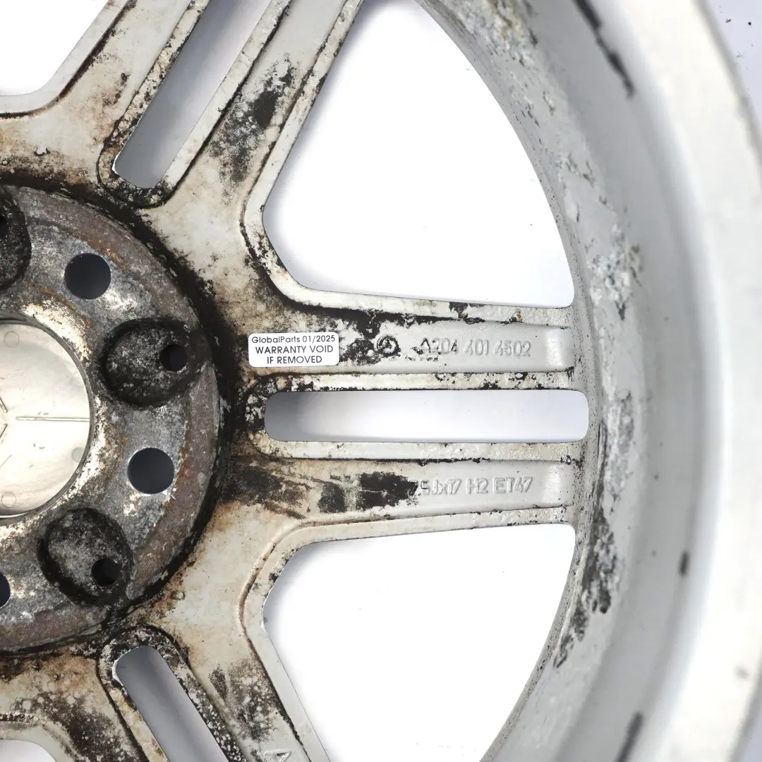 Double-Spoke Alloy Wheel Rim 17" ET:58 8,5J to Mercedes W204 AMG 6 with Part number A2044014602 Mercedes W204 AMG 6 Double-Spoke Alloy Wheel Rim 17" ET:58 8,5J - SKU A2044014602-6 - Part number A2044014602