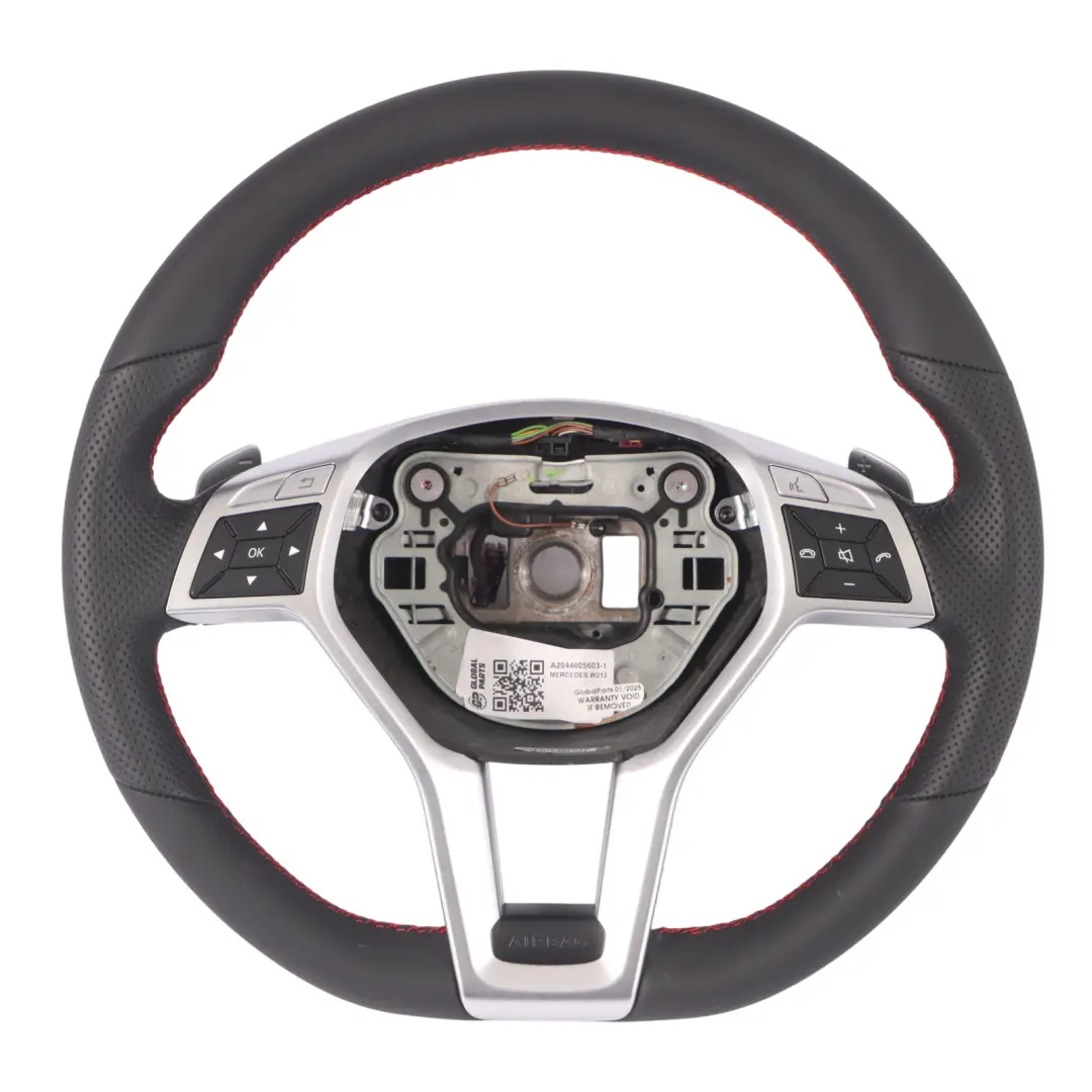 Volante Mercedes C207 W212 NUOVO in Pelle Sport Cambio al Volante Rosso Fili - SKU A2044605603-1 - Numero di parte A2044605603