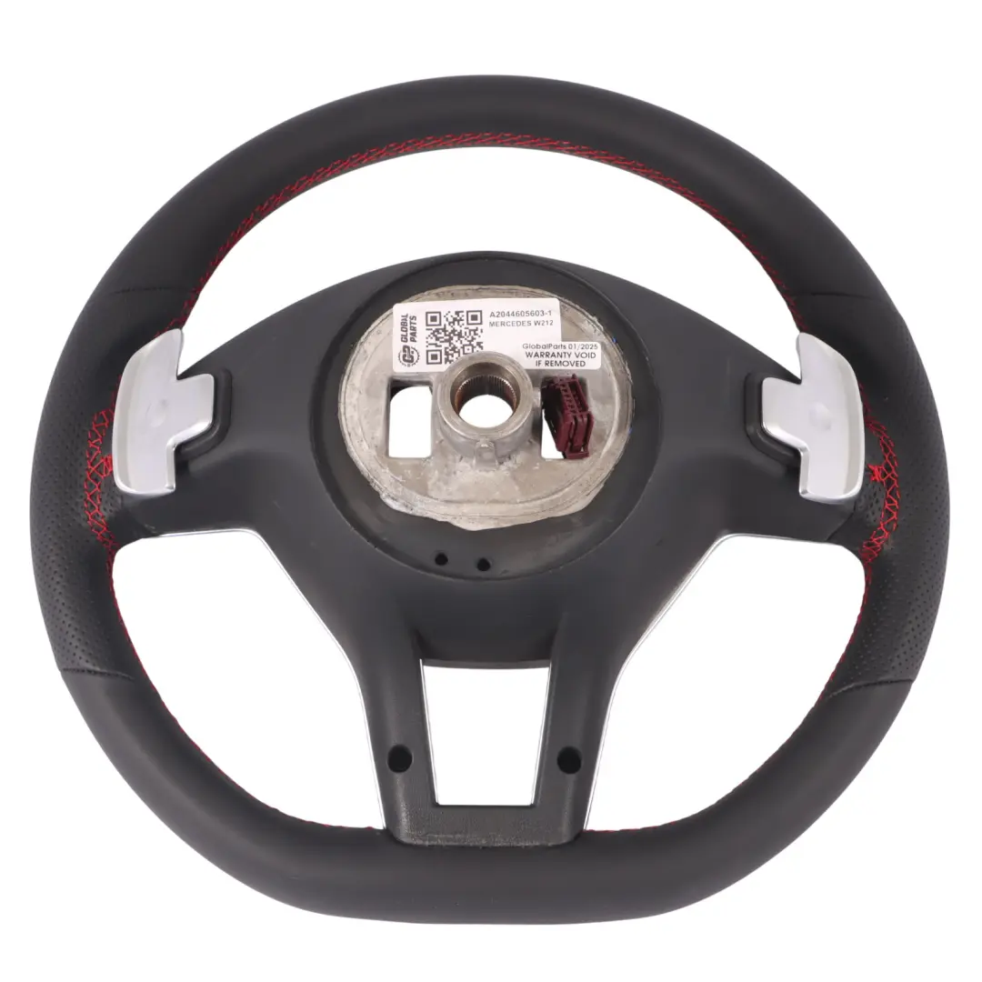 Volante Mercedes C207 W212 NUOVO in Pelle Sport Cambio al Volante Rosso Fili - SKU A2044605603-1 - Numero di parte A2044605603