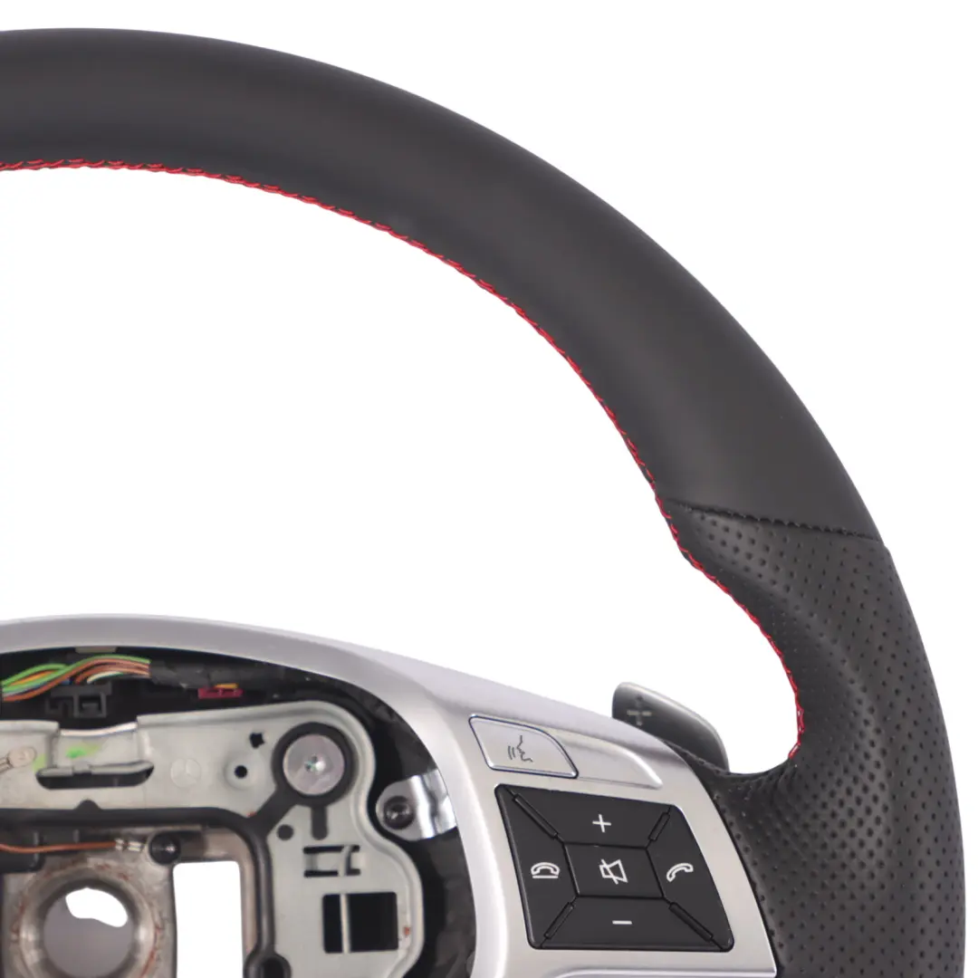 Kierownica Sport NOWA Czarna Skóra Łopatki Czerwona Nić do Mercedes C207 W212 o numerze A2044605603 Mercedes C207 W212 Kierownica Sport NOWA Czarna Skóra Łopatki Czerwona Nić - SKU A2044605603-1 - Numer Części A2044605603