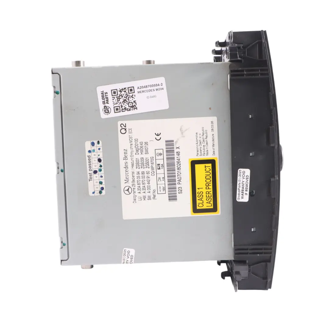 Mercedes W204 Radio Reproductor COMAND Navi CD Unidad Principal - SKU A2048700594-2 - Número de pieza A2048700594