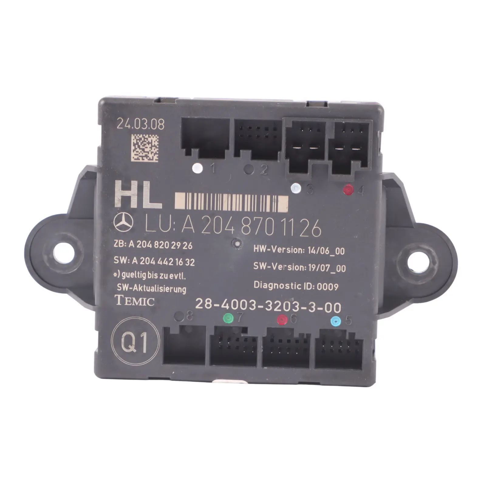 Mercedes S204 Door Module Rear Left N/S Control Unit ECU A2048701126