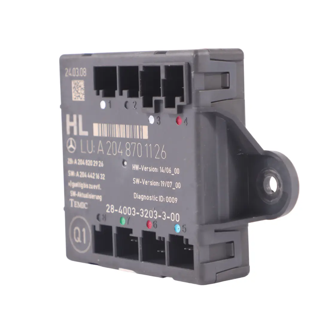 Moduł Sterownik Drzwi Lewy Tył ECU do Mercedes S204 o numerze A2048701126 Mercedes S204 Moduł Sterownik Drzwi Lewy Tył ECU - SKU A2048701126 - Numer Części A2048701126