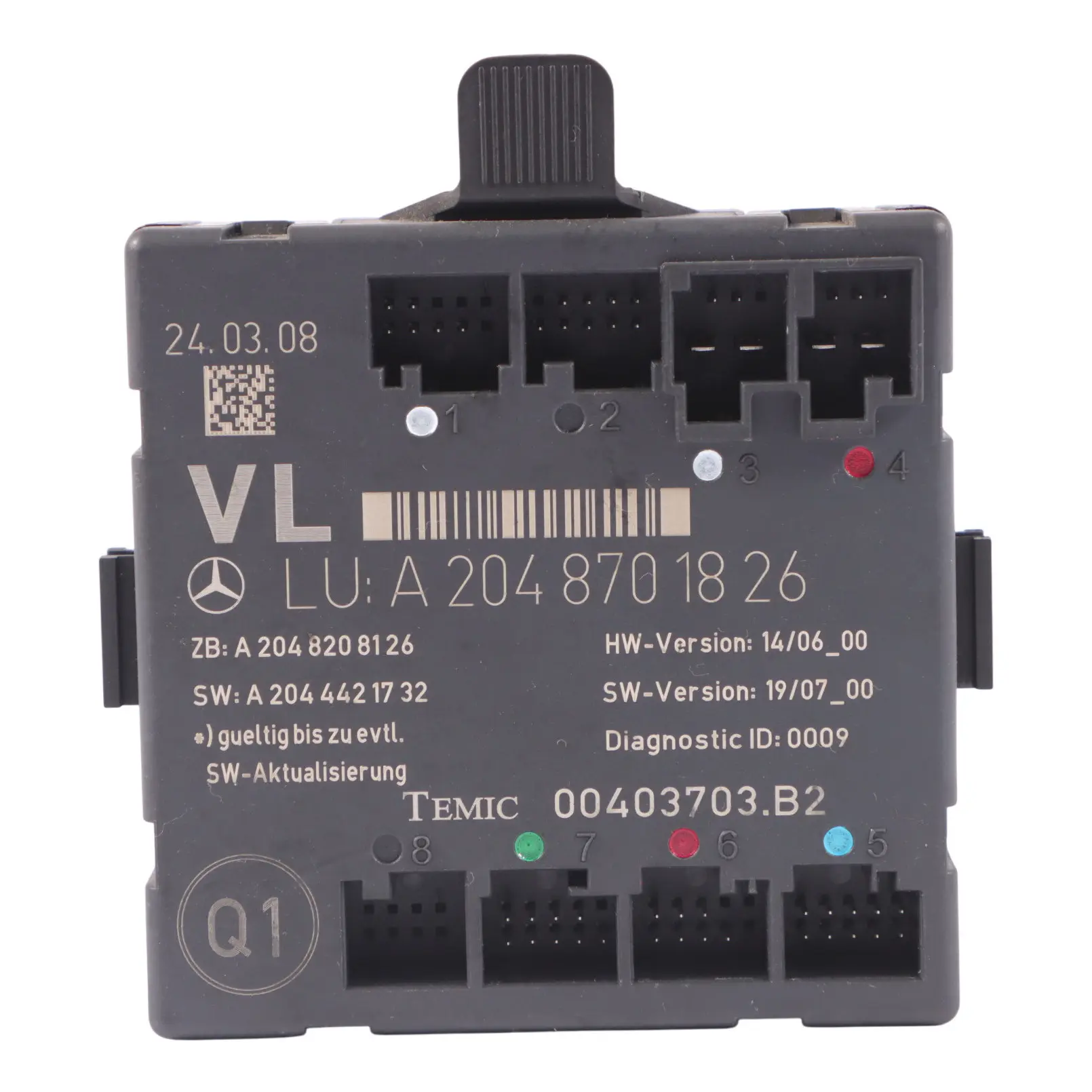 Mercedes S204 Türmodul Vorne Links Steuergerät ECU A2048701826