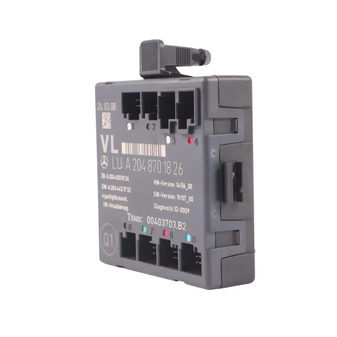 Módulo Puerta Delantera Izquierda Unidad Control ECU para Mercedes S204 con número de pieza A2048701826 Mercedes S204 Módulo Puerta Delantera Izquierda Unidad Control ECU - SKU A2048701826 - Número de pieza A2048701826