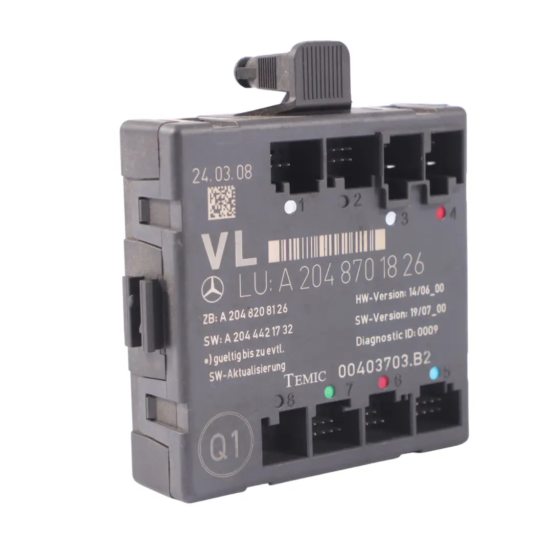 Mercedes S204 Module de porte Avant Gauche Control Unit ECU - SKU A2048701826 - Numéro de pièce A2048701826