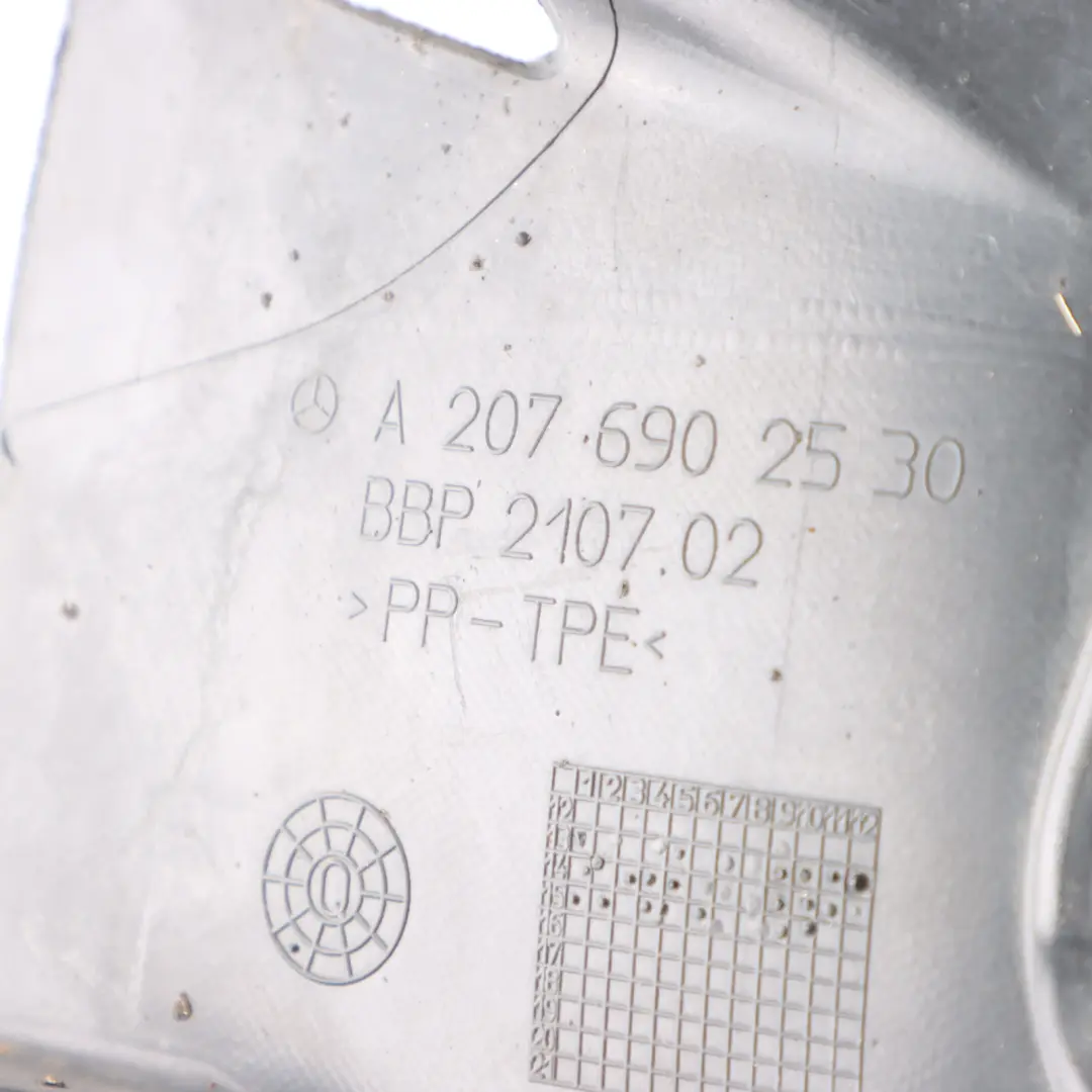 Arch Splash Guard Cover Front Right O/S to Mercedes C207 Wheel with Part number A2076902530 Mercedes C207 Wheel Arch Splash Guard Cover Front Right O/S - SKU A2076902530 - Part number A2076902530