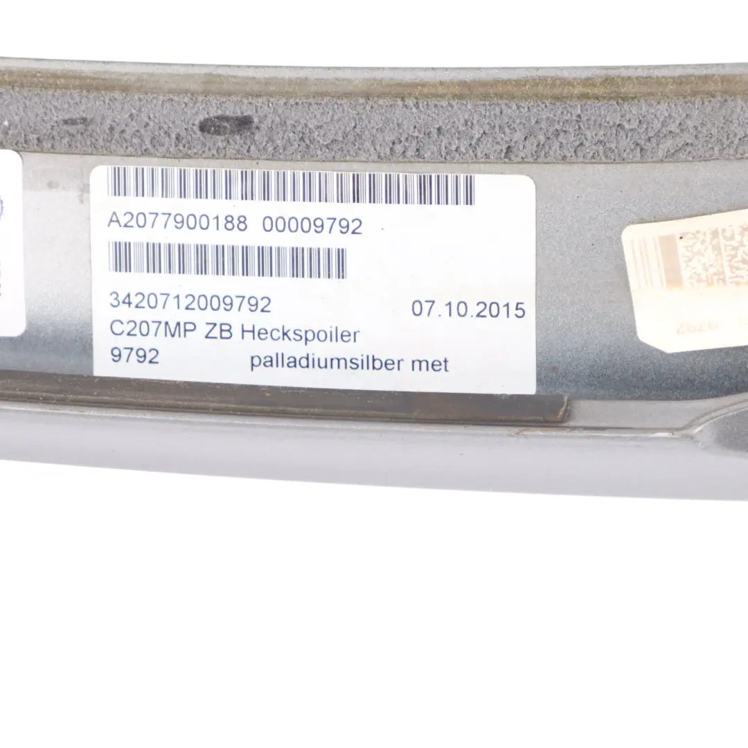Boot Spoiler Tailgate Palladium Silver-792 to Mercedes C207 Rear with Part number A2077900188 Mercedes C207 Rear Boot Spoiler Tailgate Palladium Silver-792 - SKU A2077900188-PAL - Part number A2077900188