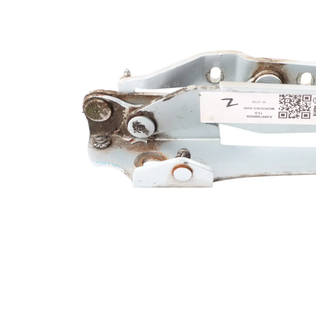 Trunk Hinge Rear Left N/S Tellurium Silver - 762 to Mercedes W209 Cabrio with Part number A2097500928 Mercedes W209 Cabrio Trunk Hinge Rear Left N/S Tellurium Silver - 762 - SKU A2097500928-TES - Part number A2097500928