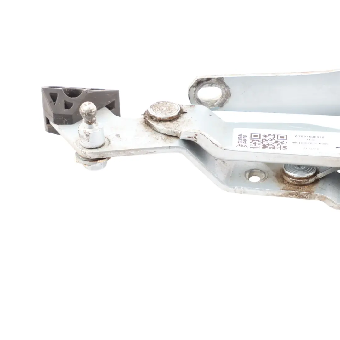 Trunk Hinge Rear Left N/S Tellurium Silver - 762 to Mercedes W209 Cabrio with Part number A2097500928 Mercedes W209 Cabrio Trunk Hinge Rear Left N/S Tellurium Silver - 762 - SKU A2097500928-TES - Part number A2097500928