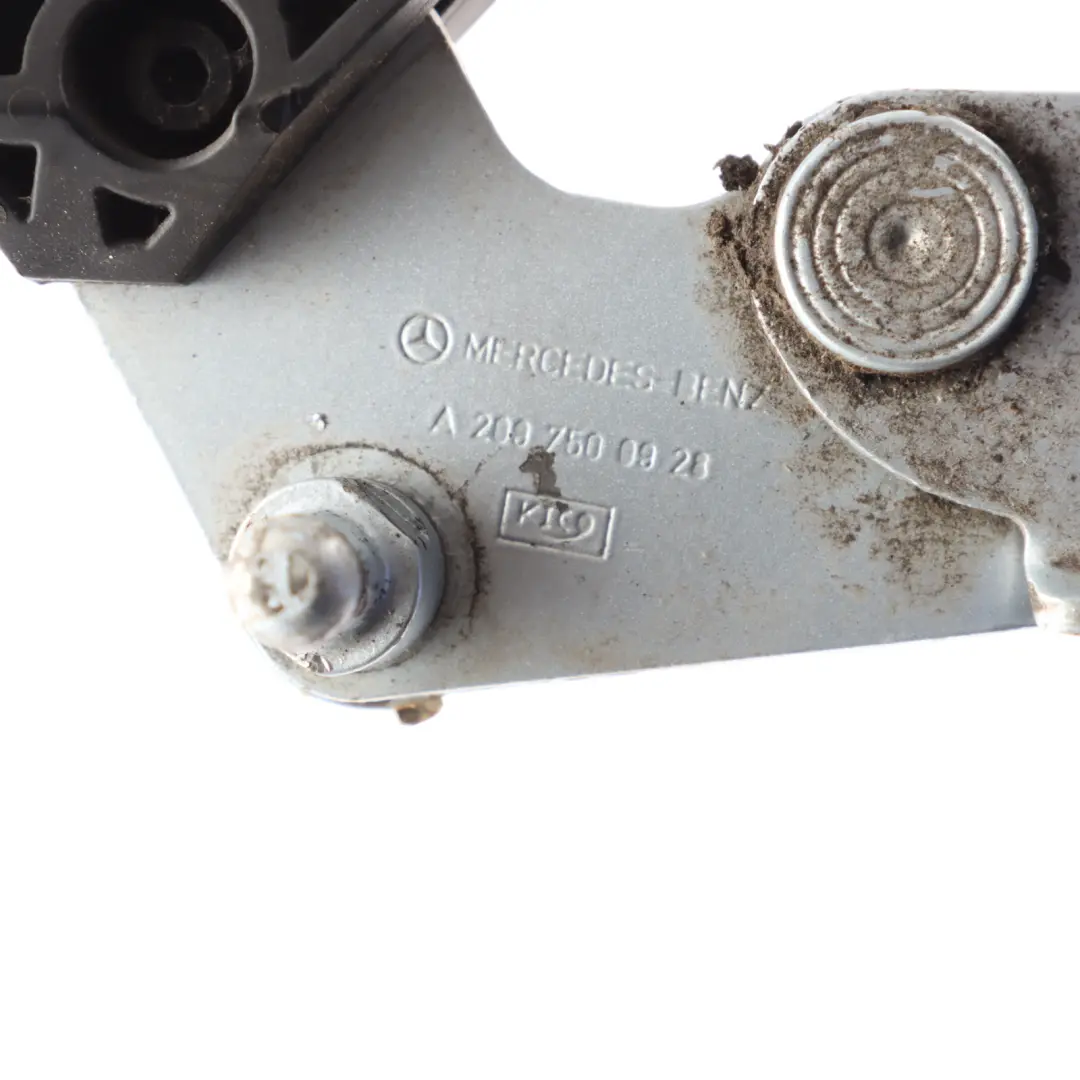 Trunk Hinge Rear Left N/S Tellurium Silver - 762 to Mercedes W209 Cabrio with Part number A2097500928 Mercedes W209 Cabrio Trunk Hinge Rear Left N/S Tellurium Silver - 762 - SKU A2097500928-TES - Part number A2097500928