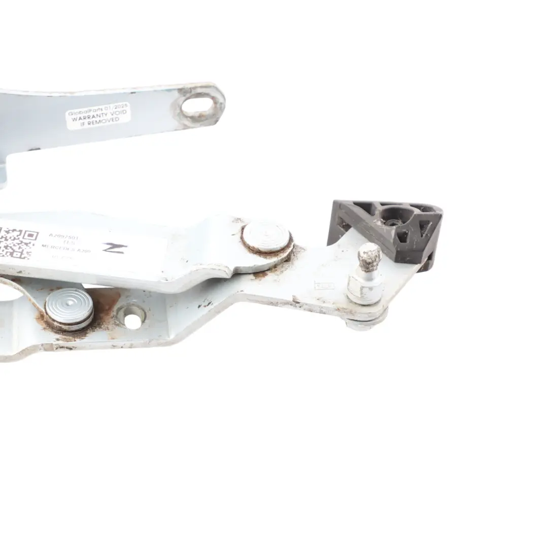 Trunk Hinge Rear Right O/S Tellurium Silver - 762 to Mercedes W209 Cabrio with Part number A2097501028 Mercedes W209 Cabrio Trunk Hinge Rear Right O/S Tellurium Silver - 762 - SKU A2097501028-TES - Part number A2097501028