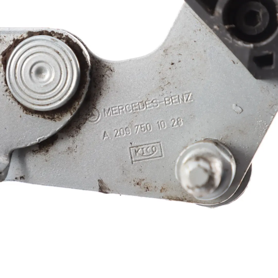 Trunk Hinge Rear Right O/S Tellurium Silver - 762 to Mercedes W209 Cabrio with Part number A2097501028 Mercedes W209 Cabrio Trunk Hinge Rear Right O/S Tellurium Silver - 762 - SKU A2097501028-TES - Part number A2097501028