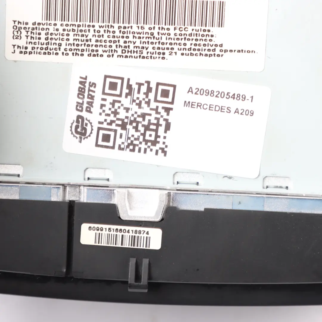 Mercedes W209 Radio Head Unit Media Player Navigation Screen - SKU A2098205489-1 - Part number A2098205489