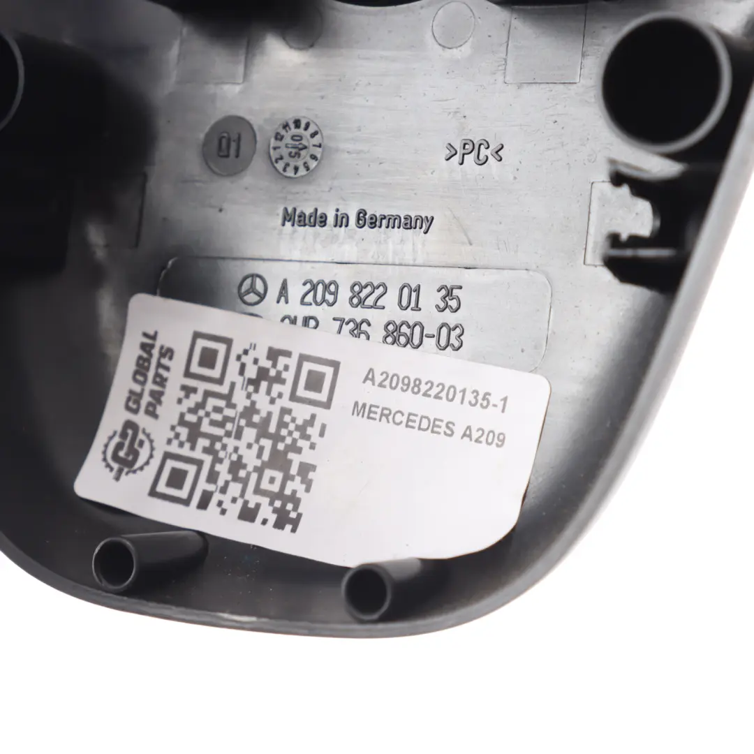 Mercedes A209 Convertible Rear View Mirror Cover Interior Trim Black - SKU A2098220135-1 - Part number A2098220135