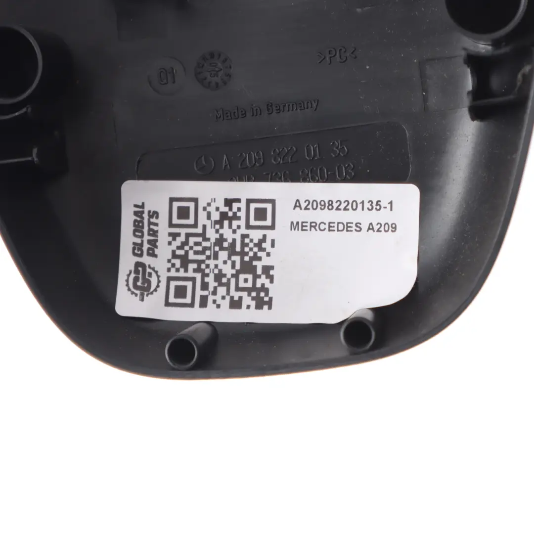 Mercedes A209 Convertible Rear View Mirror Cover Interior Trim Black - SKU A2098220135-1 - Part number A2098220135