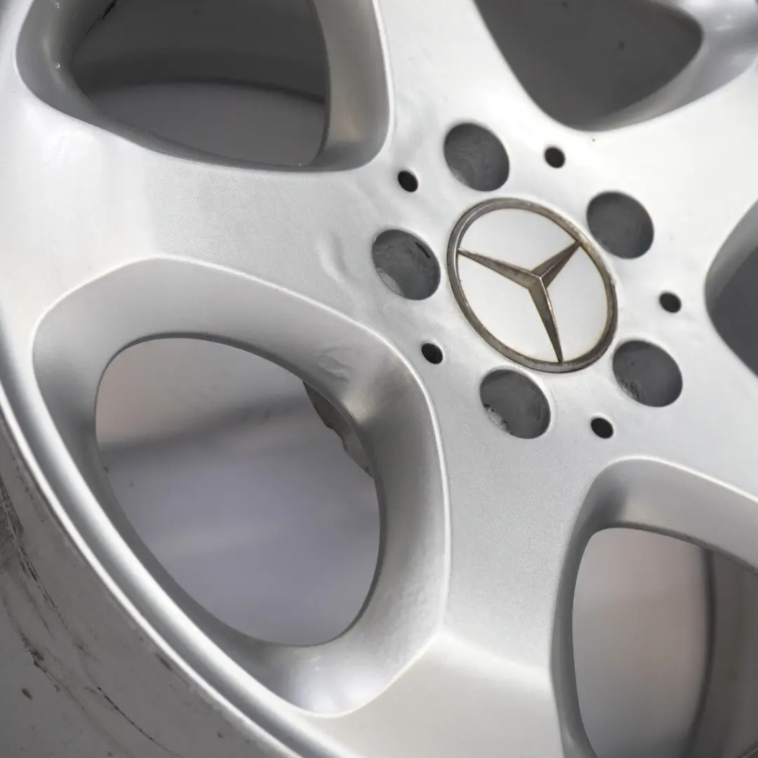 Alloy Rim 17" 7,5J ET:37 Star Spoke A2104010402 to Mercedes W210 Silver Wheel with Part number A2104012002 Mercedes W210 Silver Wheel Alloy Rim 17" 7,5J ET:37 Star Spoke A2104010402 - SKU A2104012002-2 - Part number A2104012002