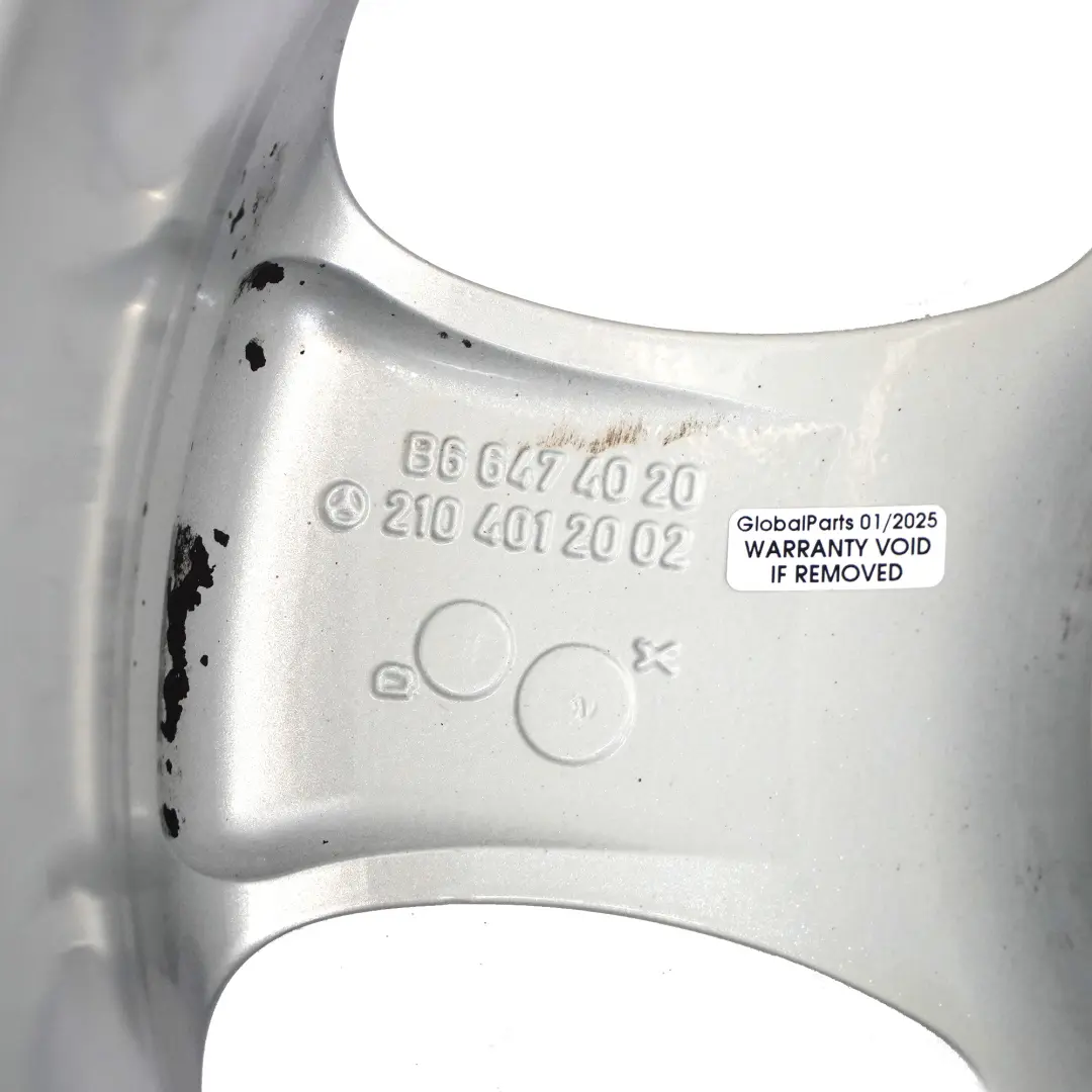 Alloy Rim 17" 7,5J ET:37 Star Spoke A2104010402 to Mercedes W210 Silver Wheel with Part number A2104012002 Mercedes W210 Silver Wheel Alloy Rim 17" 7,5J ET:37 Star Spoke A2104010402 - SKU A2104012002-3 - Part number A2104012002