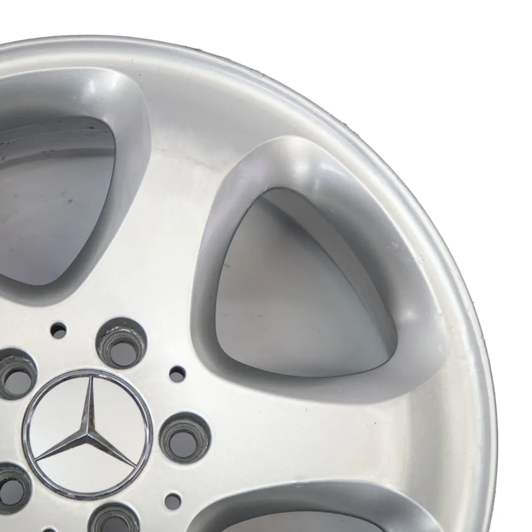 Alloy Rim 17" 7,5J ET:37 Star Spoke A2104010402 to Mercedes W210 Silver Wheel with Part number A2104012002 Mercedes W210 Silver Wheel Alloy Rim 17" 7,5J ET:37 Star Spoke A2104010402 - SKU A2104012002-3 - Part number A2104012002