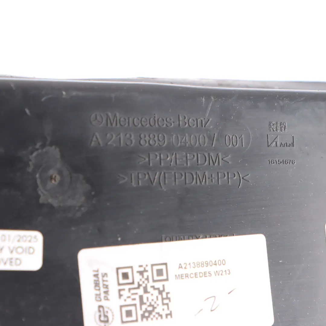 Front Fender Wing Seal Cover Right O/S to Mercedes W213 with Part number A2138890400 Mercedes W213 Front Fender Wing Seal Cover Right O/S - SKU A2138890400 - Part number A2138890400