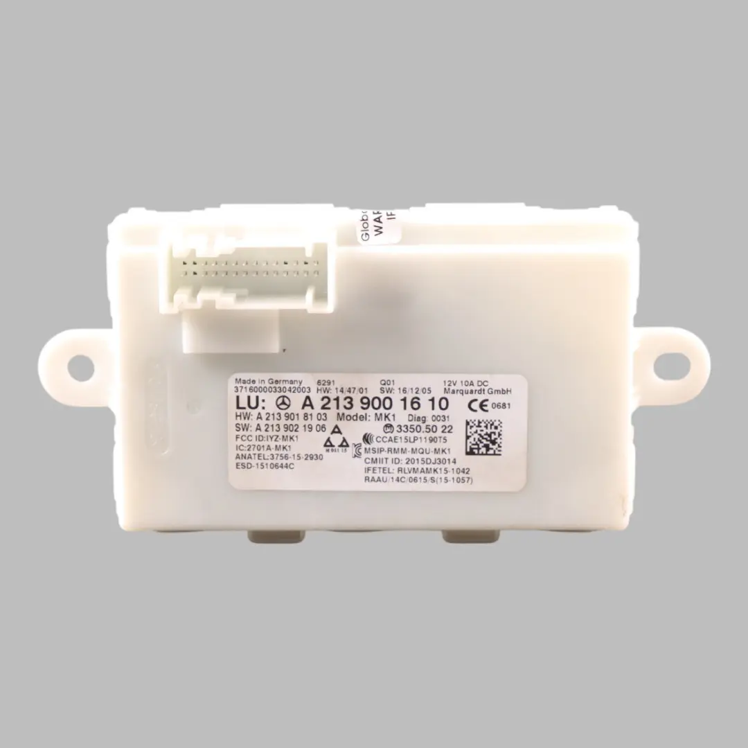 Keyless Go Entry Control Module Unit ECU to Mercedes W213 W222 C238 with Part number A2139001610 Mercedes W213 W222 C238 Keyless Go Entry Control Module Unit ECU - SKU A2139001610 - Part number A2139001610