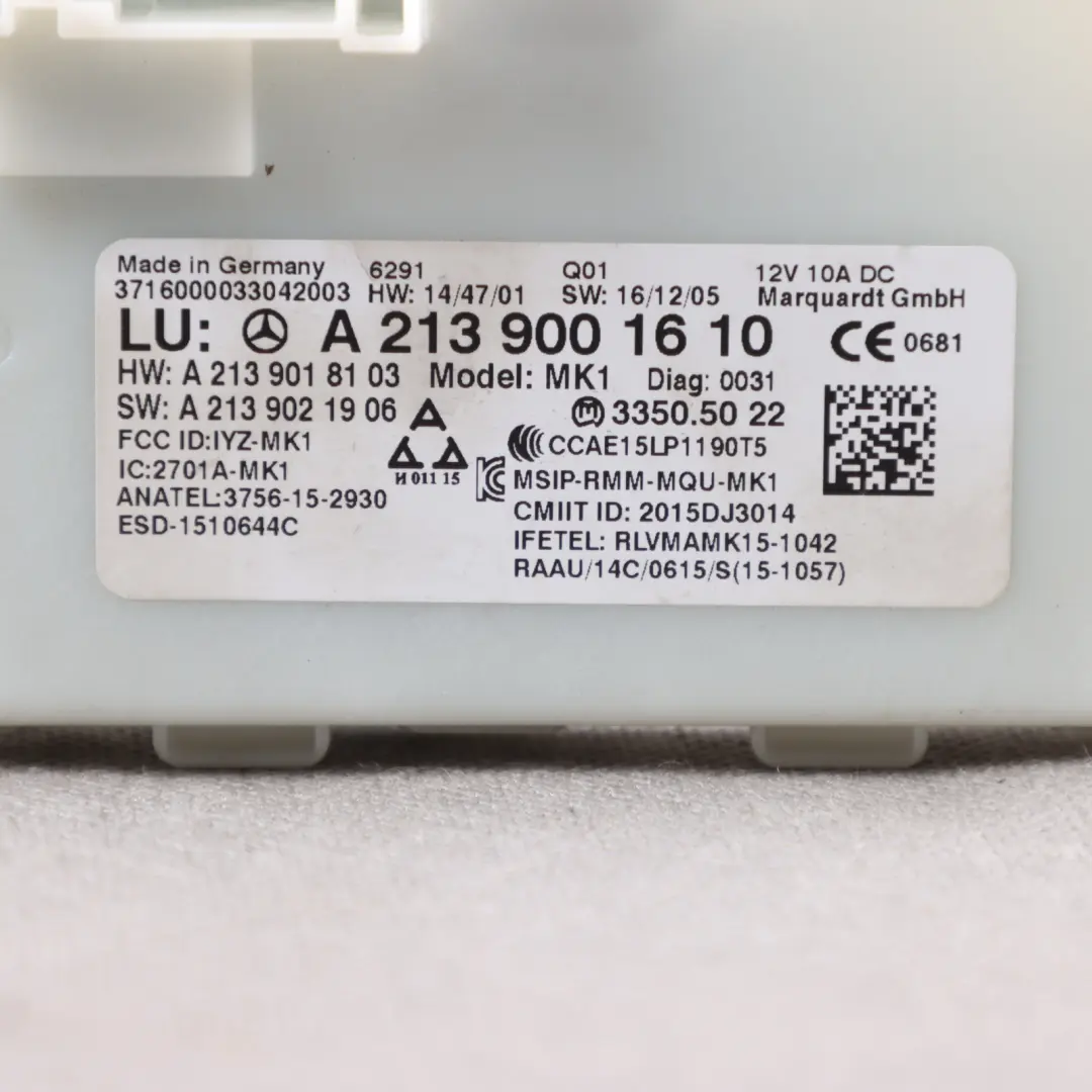 Mercedes W213 W222 C238 Keyless Go Entry Control Module Unit ECU - SKU A2139001610 - Part number A2139001610